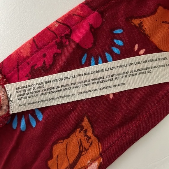 Intimately Free People Burgundy Red Floral High Neck Sleeveless Mini Dress - Picture 8 of 8